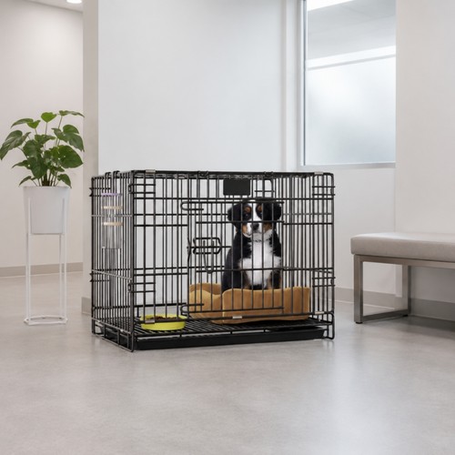 Dog crate with tray - dog,
