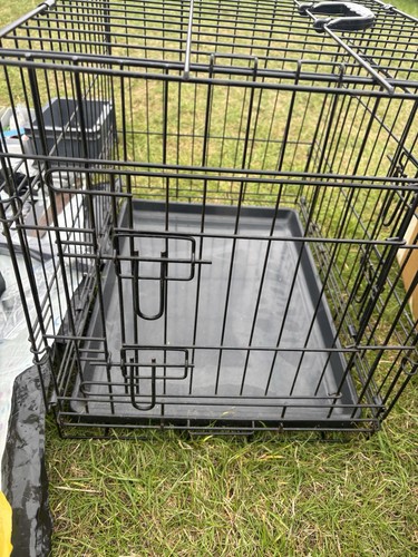 Black folding dog cage small - folding,