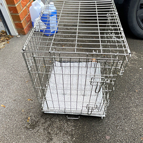 Folding steel wire dog cage - wire,