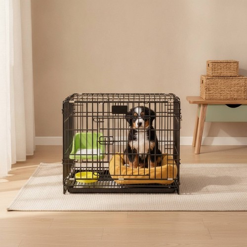 Dog crate with tray - dog,